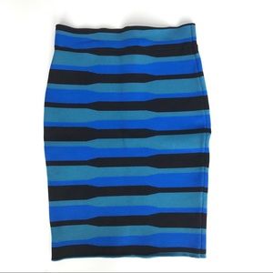 BCBG MaxAzria Tight Bandage Skirt, Blue + Black S